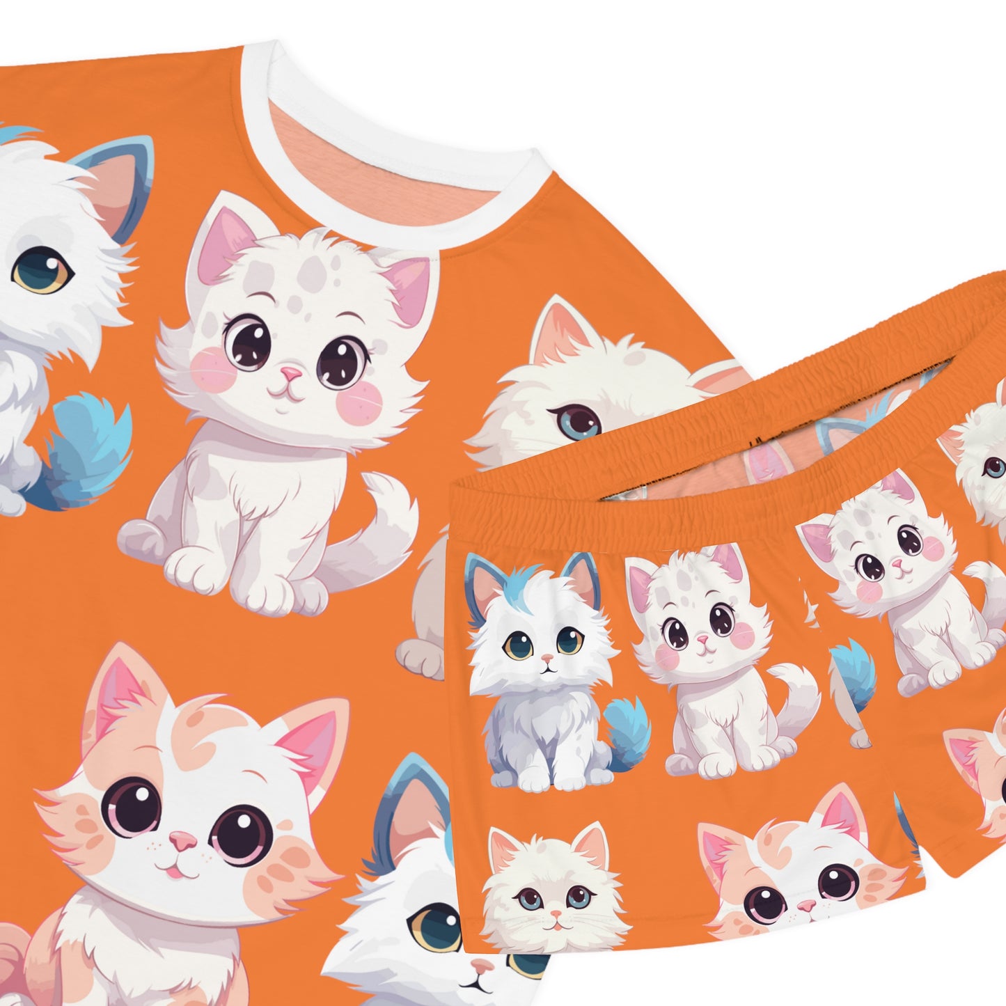 Women's Short Pajama Kitty Set