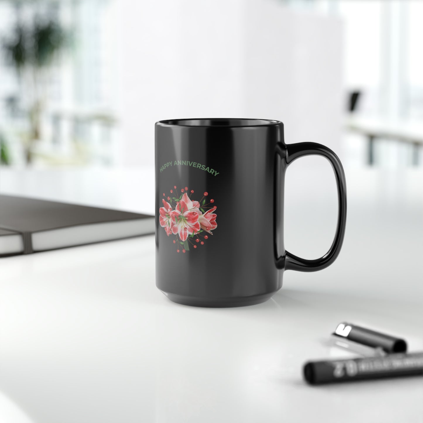 Black Anniversary Mug