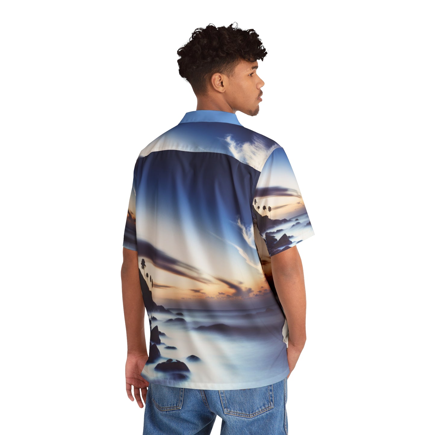 Men's Hawaiian Shirt (Blue)