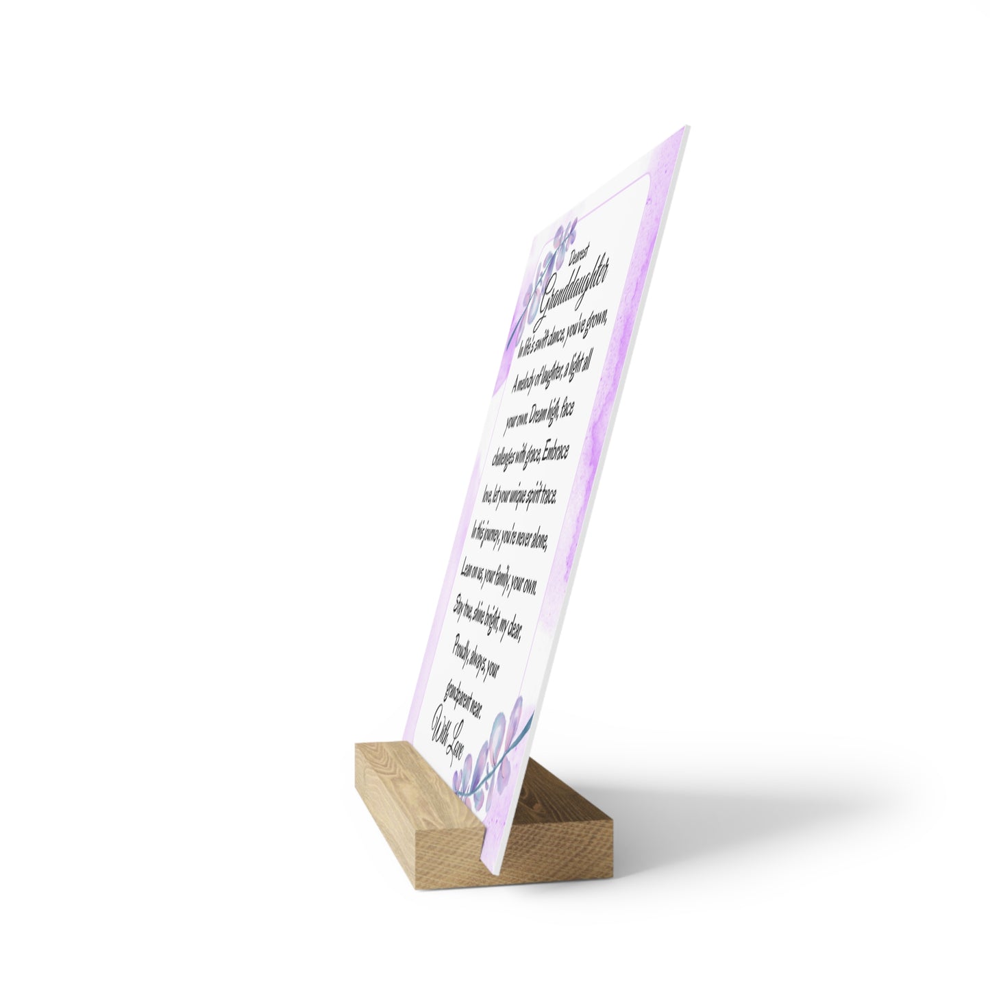 Gallery Board with Stand for Granddaughter