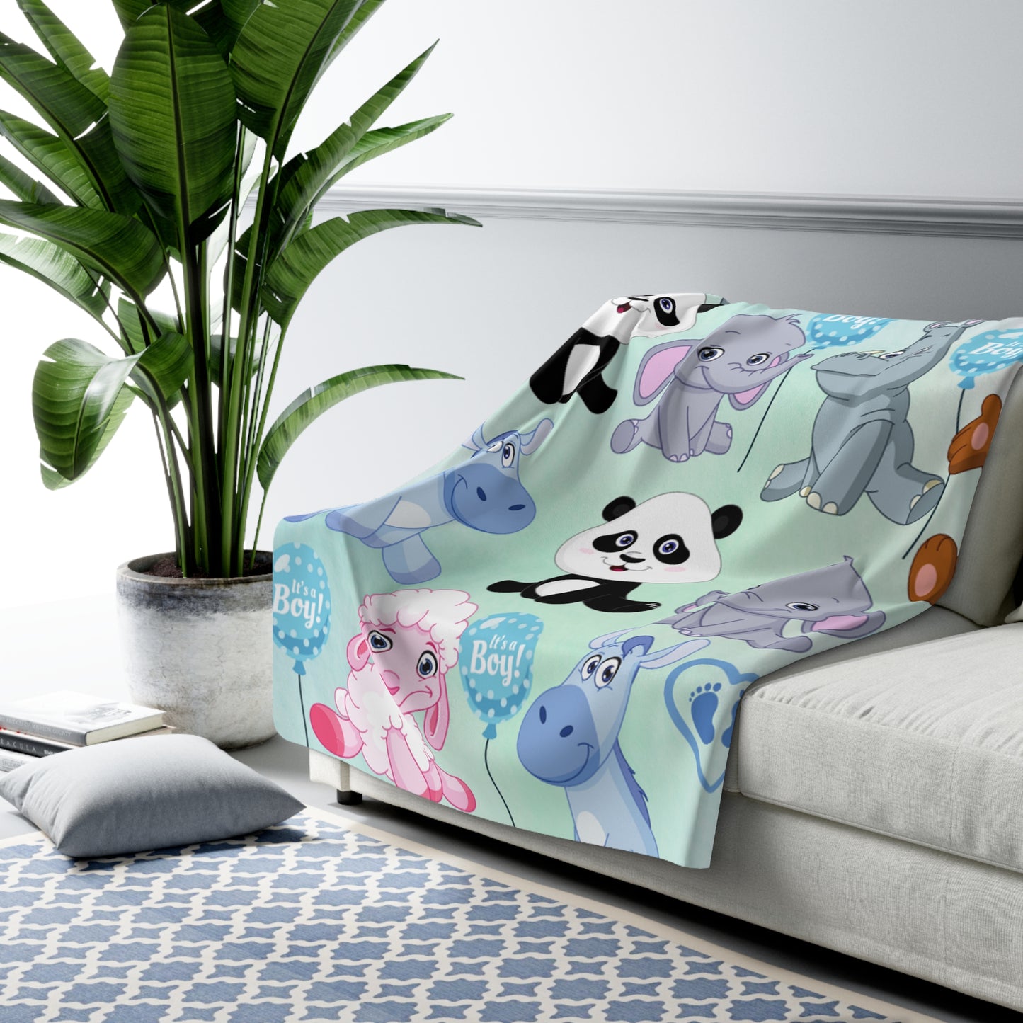 Baby Boy Sherpa Fleece Blanket