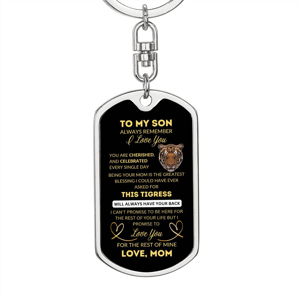 Dog Tag with Swivel Keychain | Mom to Son