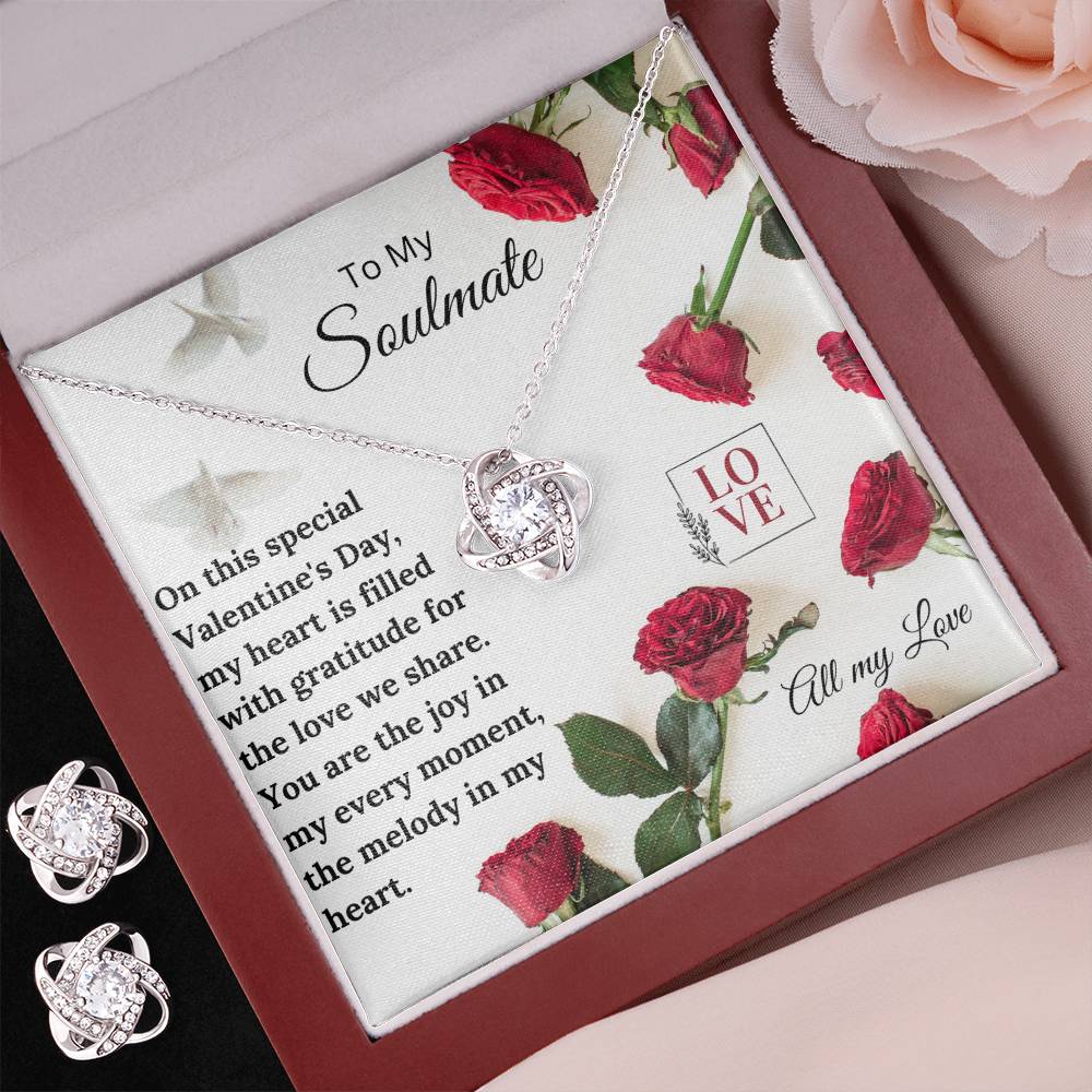 Valentine Love Knot Earring & Necklace Set