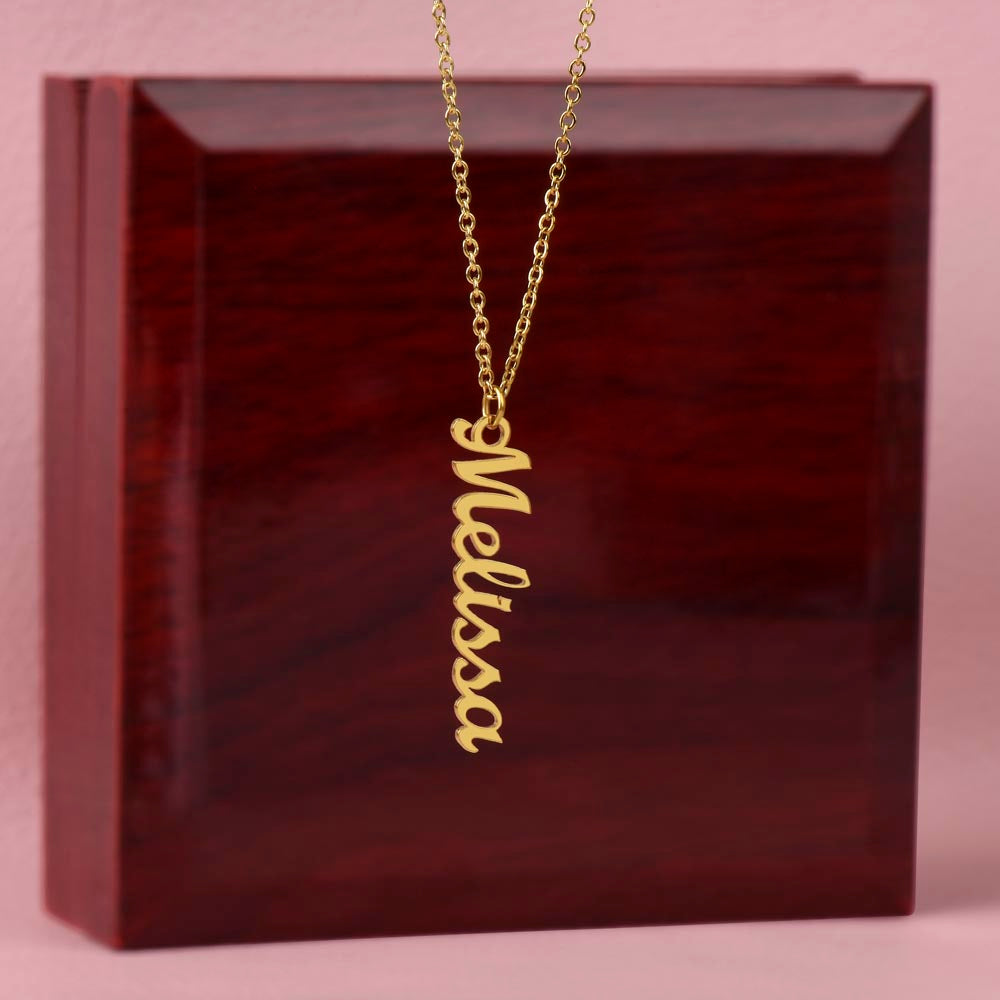 Valentines Vertical Name Necklace