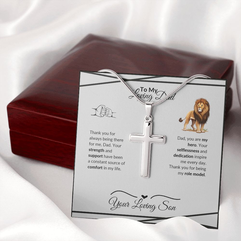 To My Loving Dad : Stainless Steel Cross Necklace