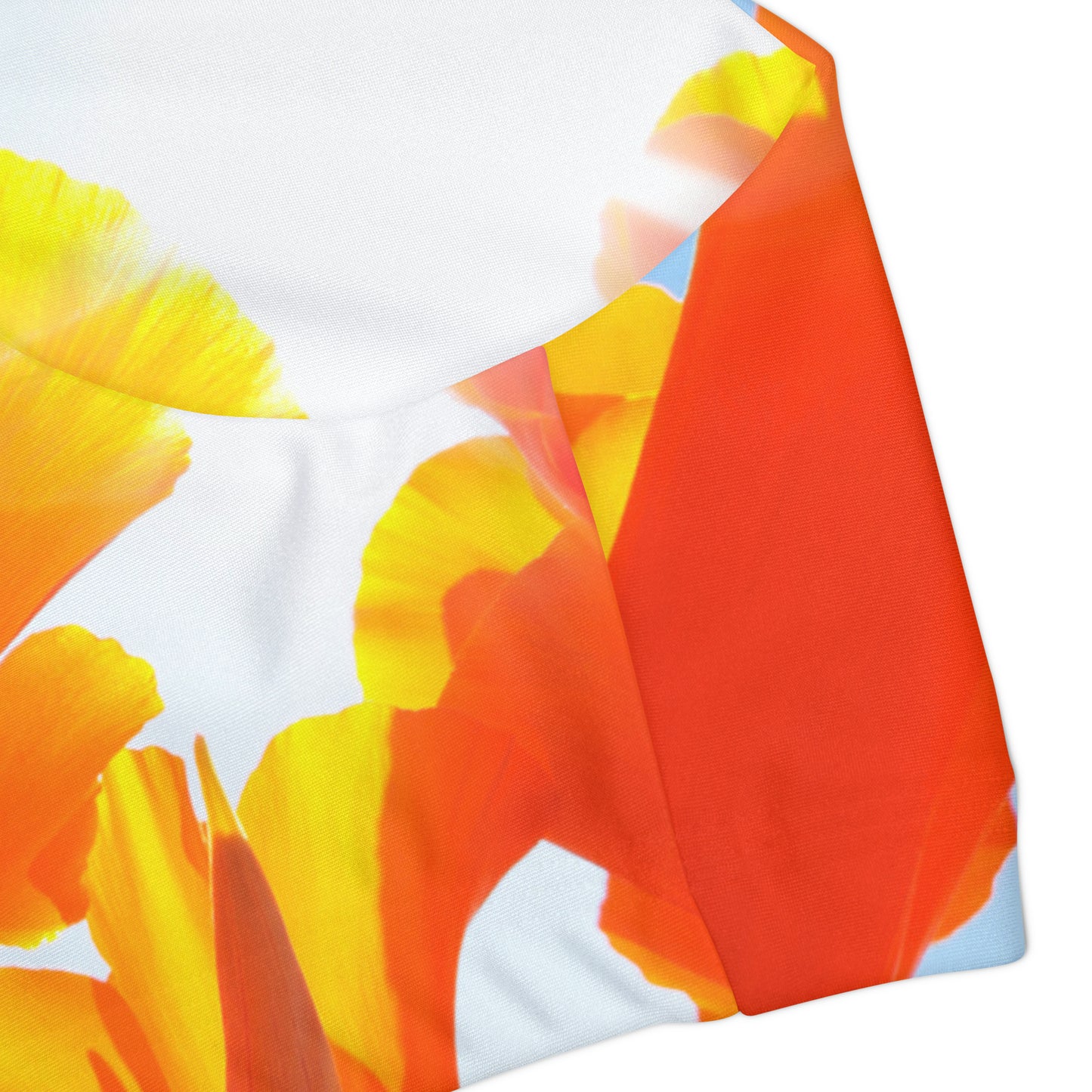 Orange Girls' Swimsuit Crop Top