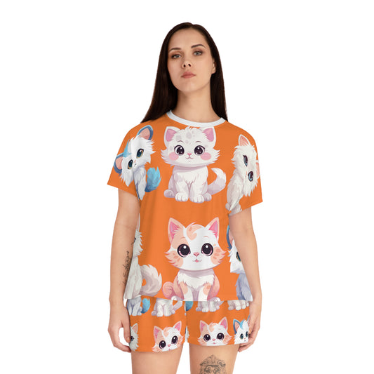 Women's Short Pajama Kitty Set