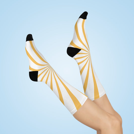 Beige Cushioned Crew Socks