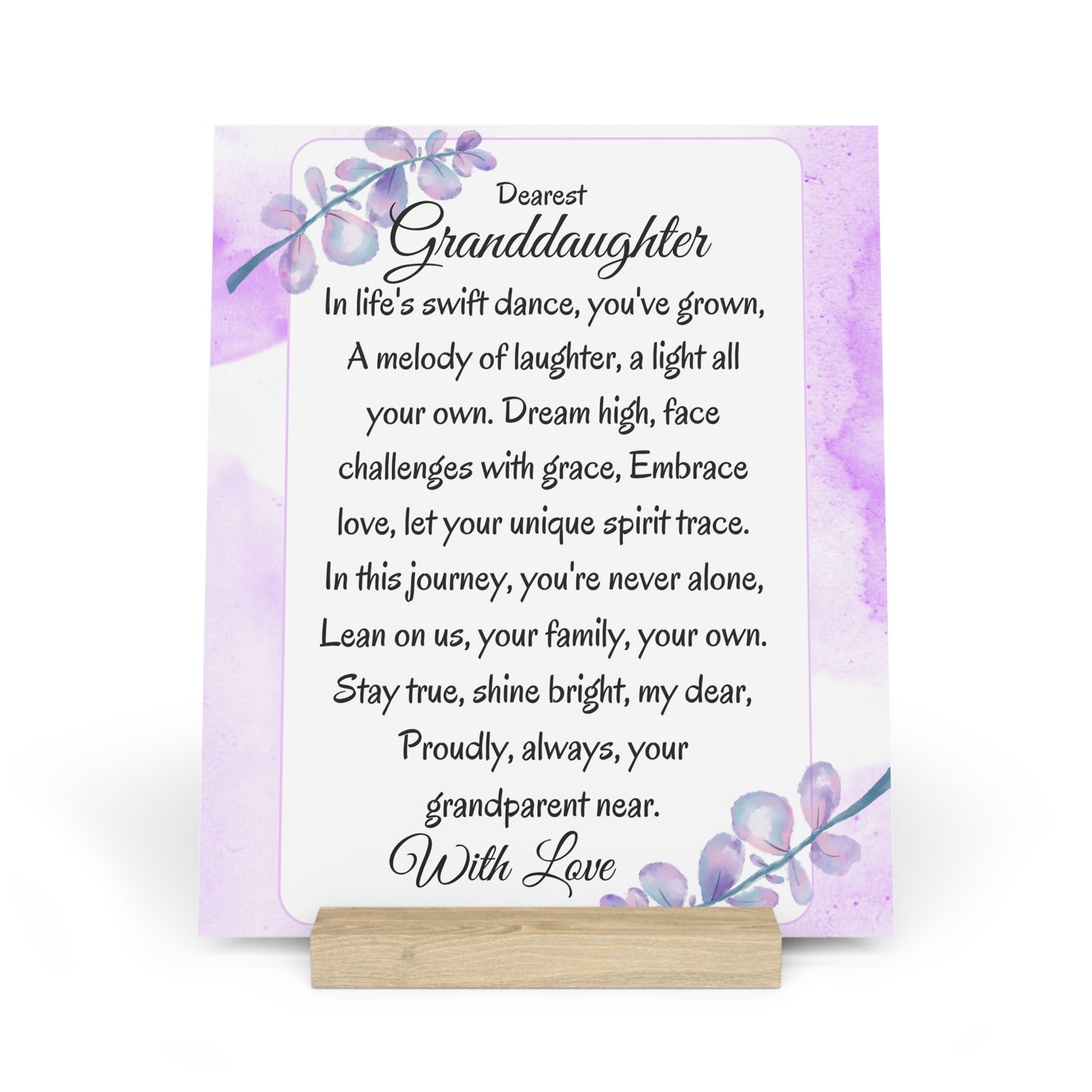 Gallery Board with Stand for Granddaughter