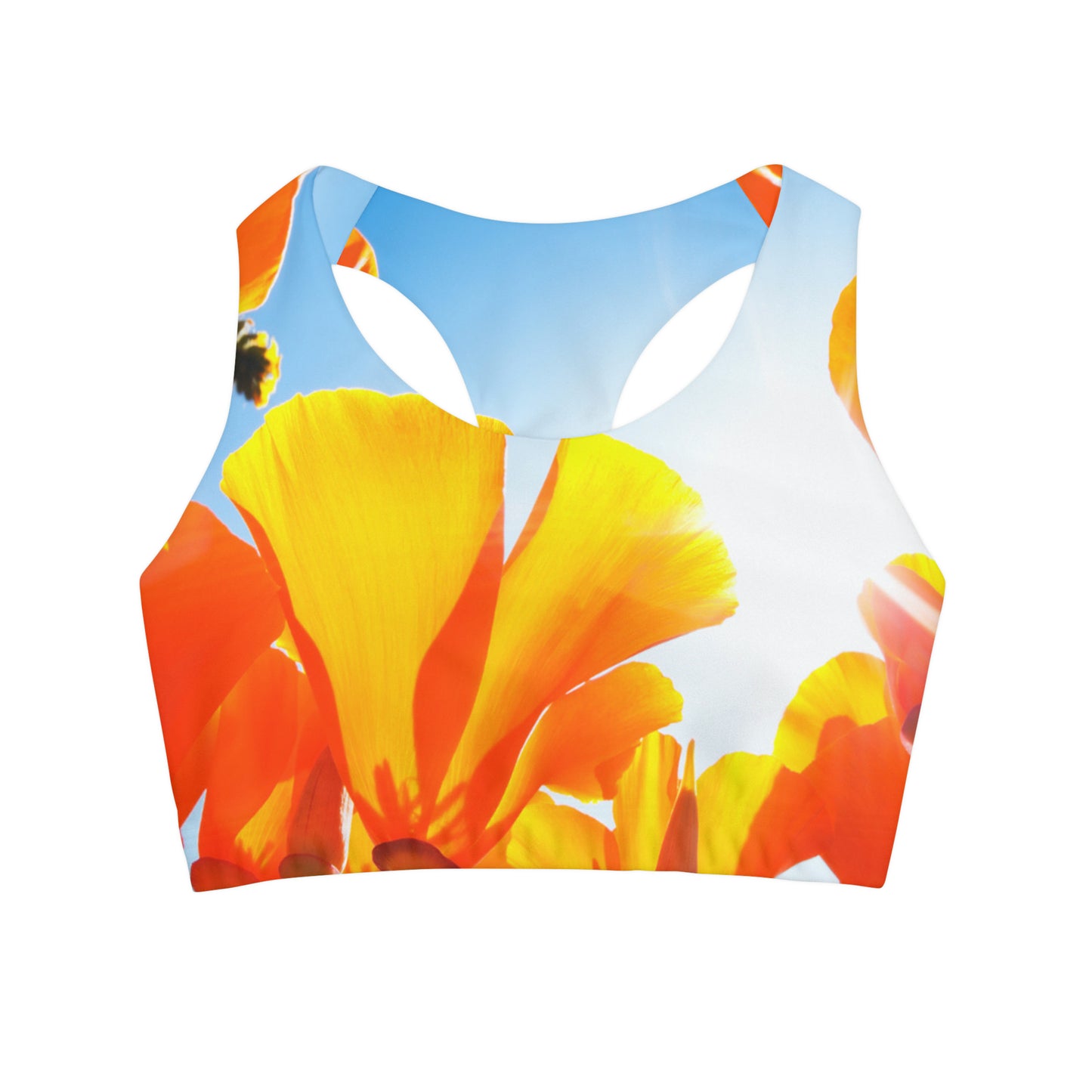 Orange Girls' Swimsuit Crop Top