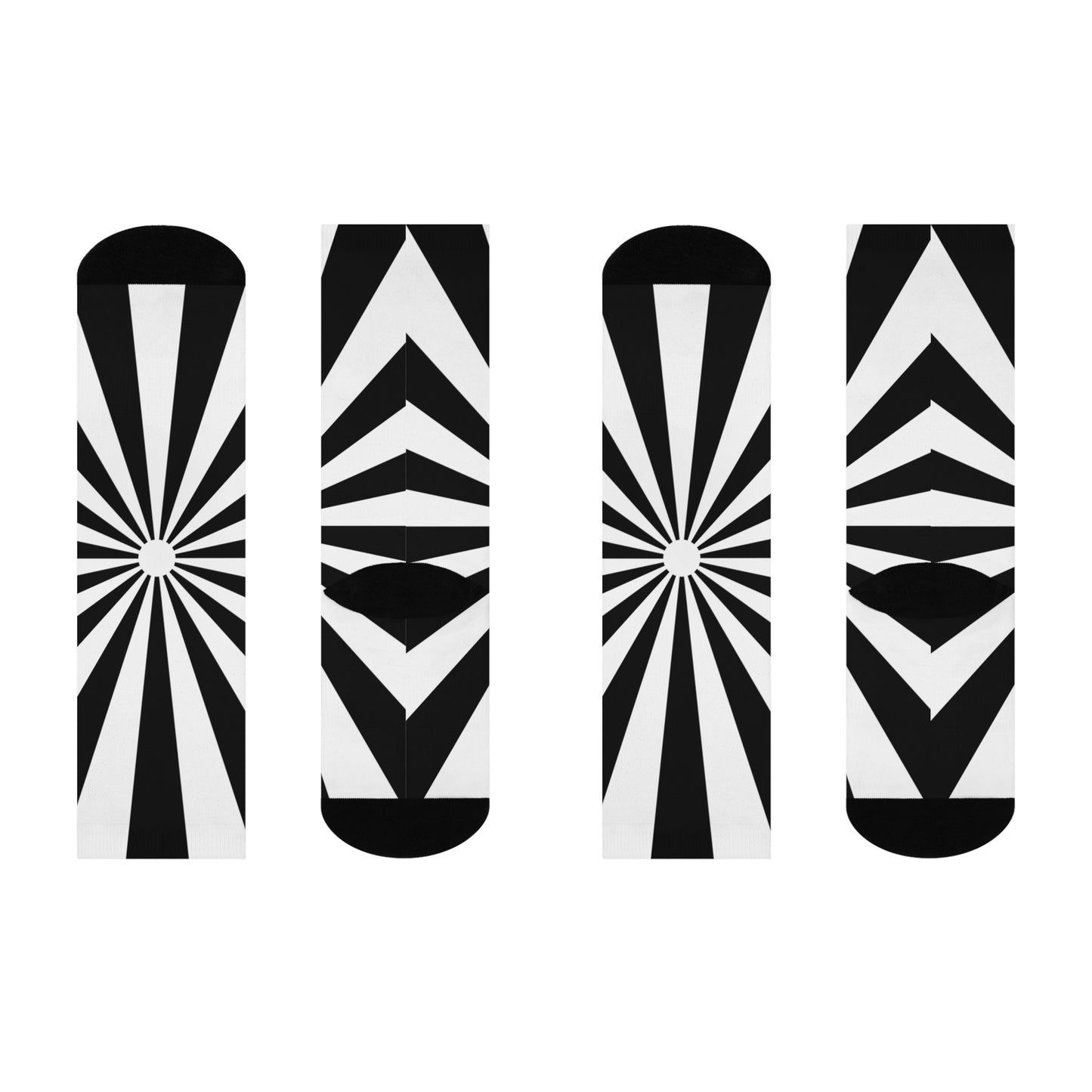 Cushioned Black & White Crew Socks