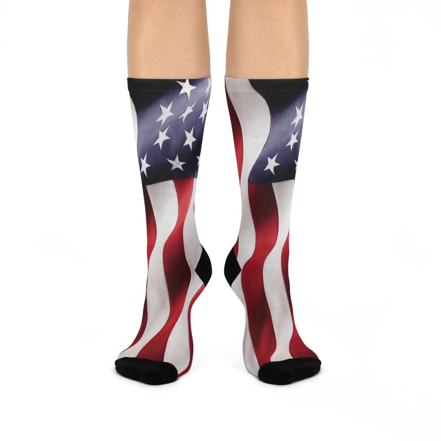 Cushioned American Flag Crew Socks