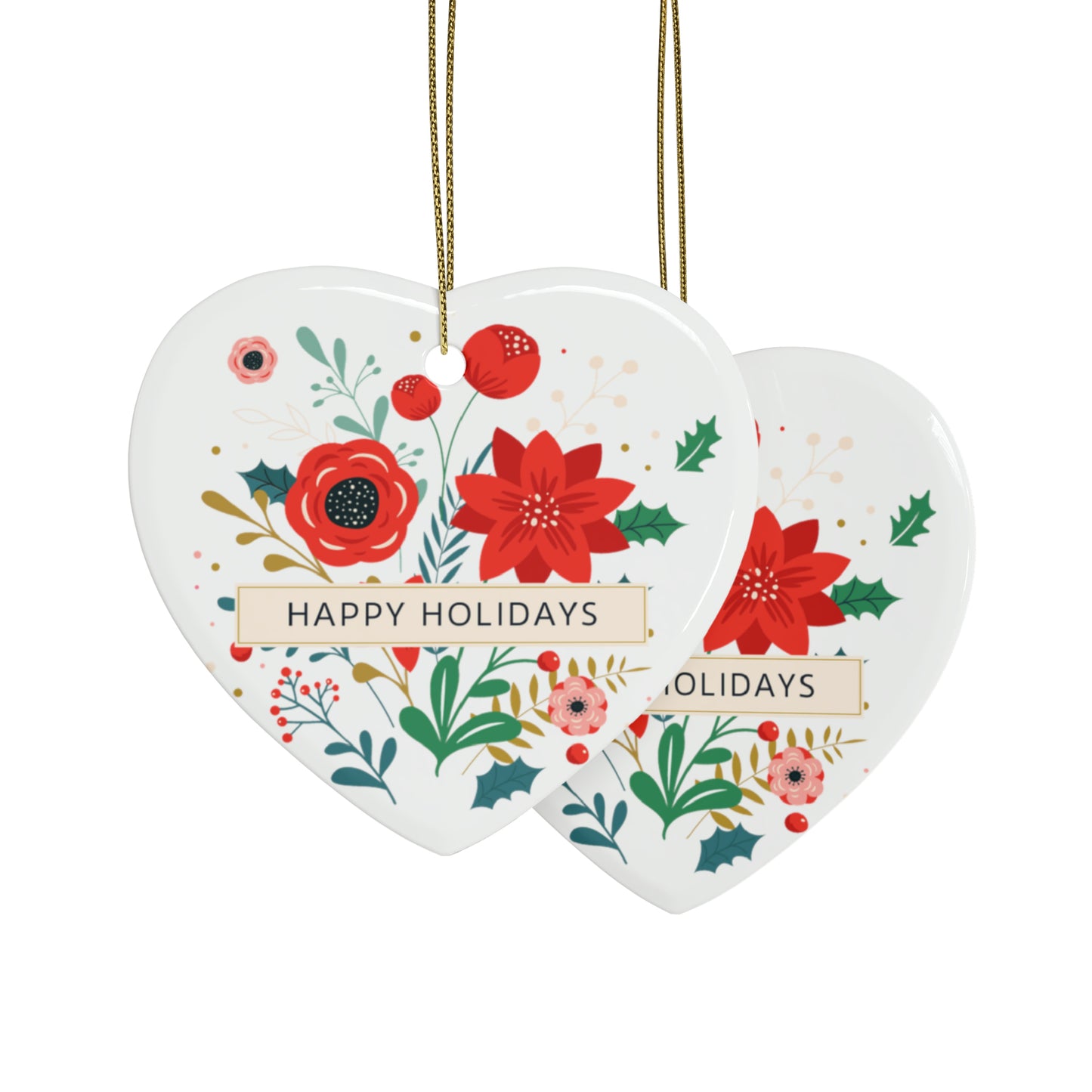 Ceramic Ornaments - Happy Holidays