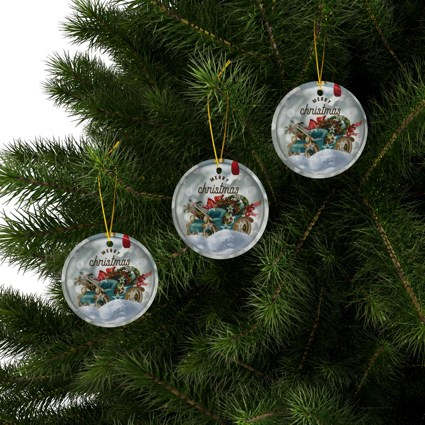 Ceramic Ornaments - Christmas Car