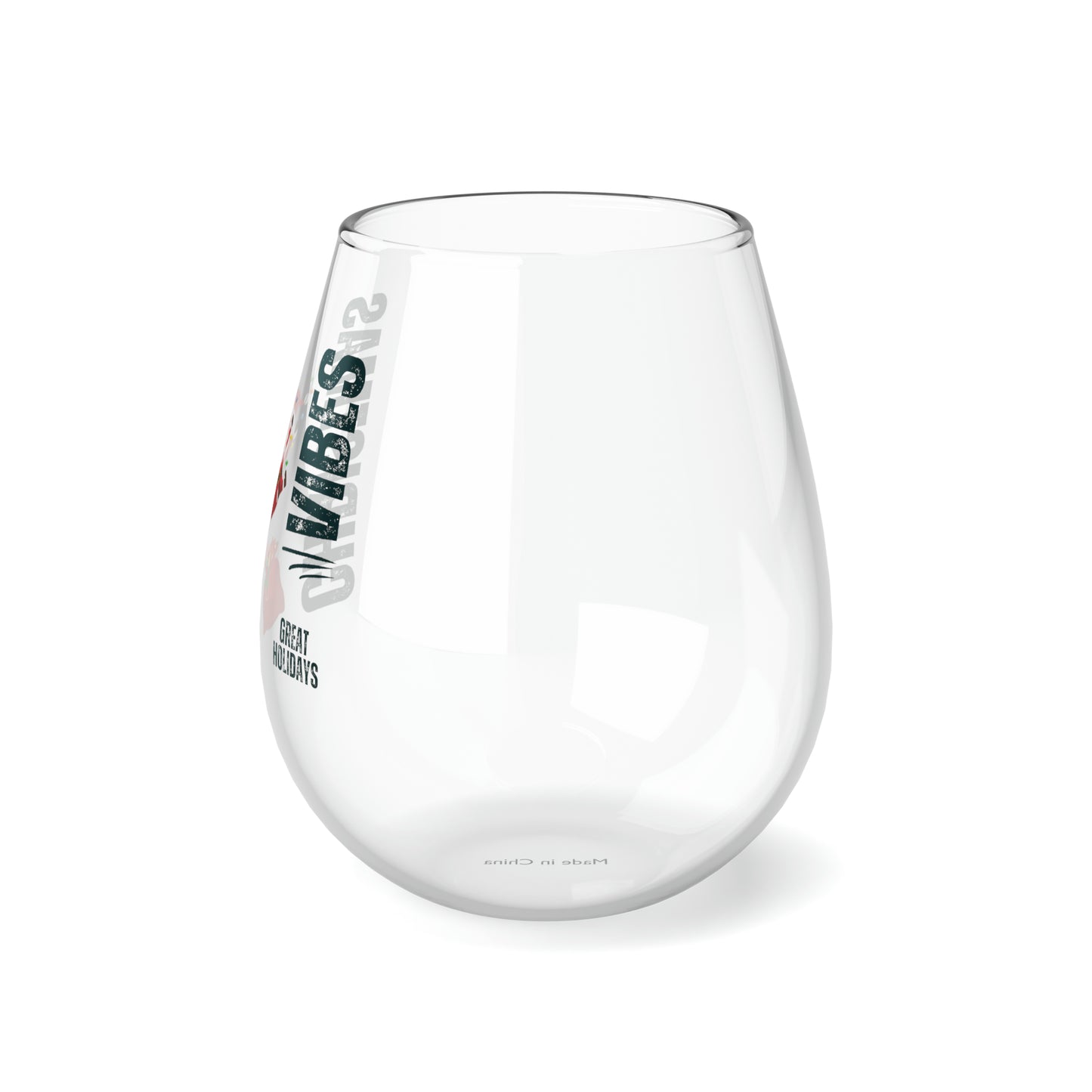 Stemless Wine Glass - Santa Swinging