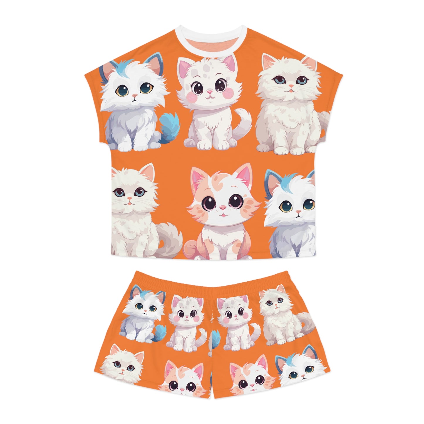 Women's Short Pajama Kitty Set