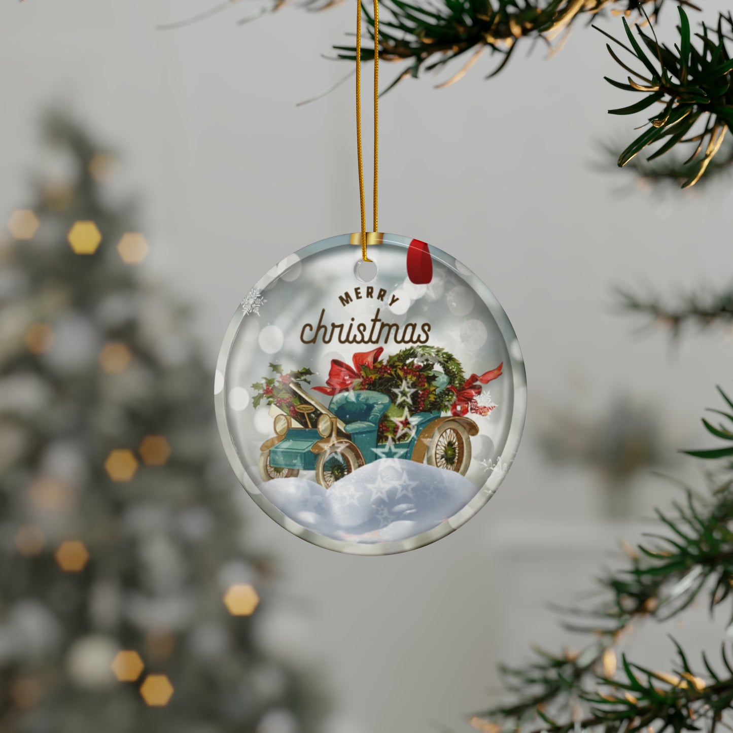 Ceramic Ornaments - Christmas Car