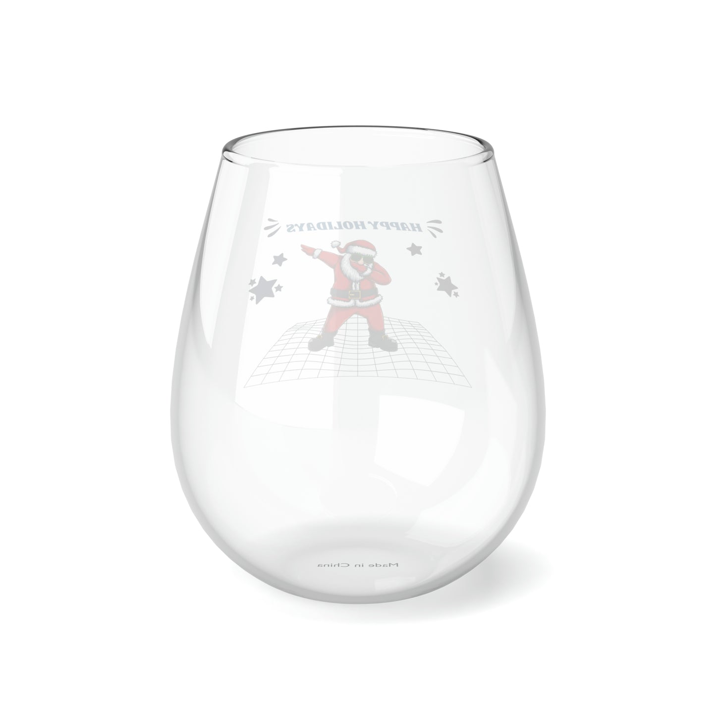 Santa's Stemless Wine Glass