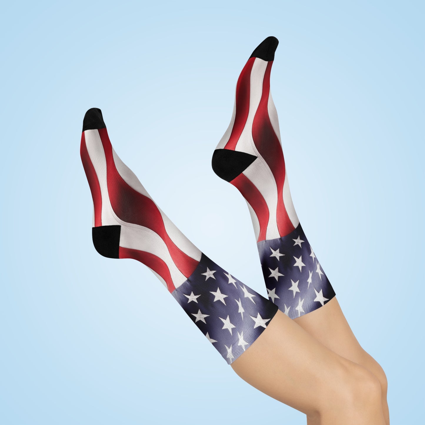 Cushioned American Flag Crew Socks