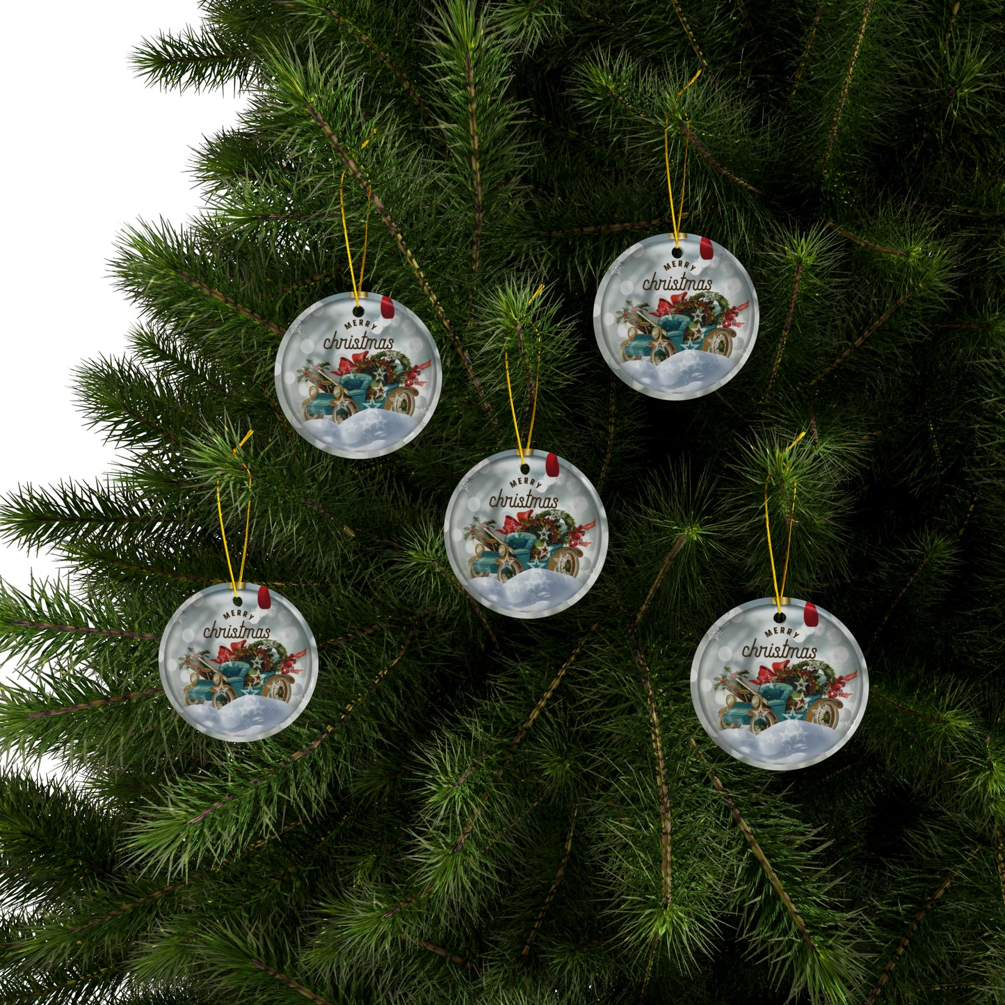 Ceramic Ornaments - Christmas Car