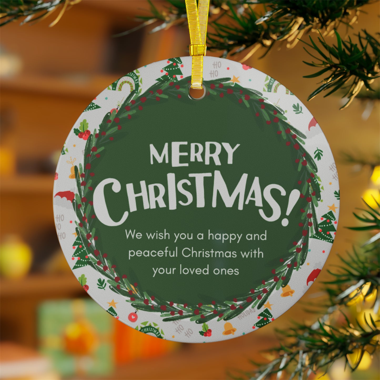 Glass Ornaments - Merry Christmas