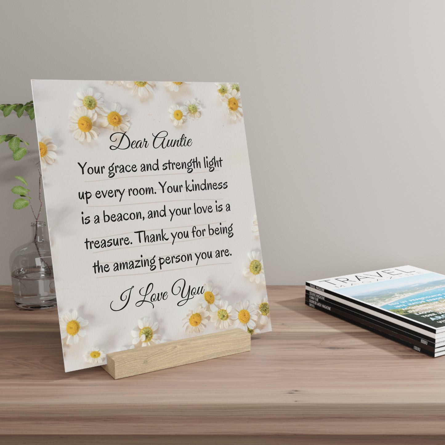 Gallery Board with Stand for Dear Auntie