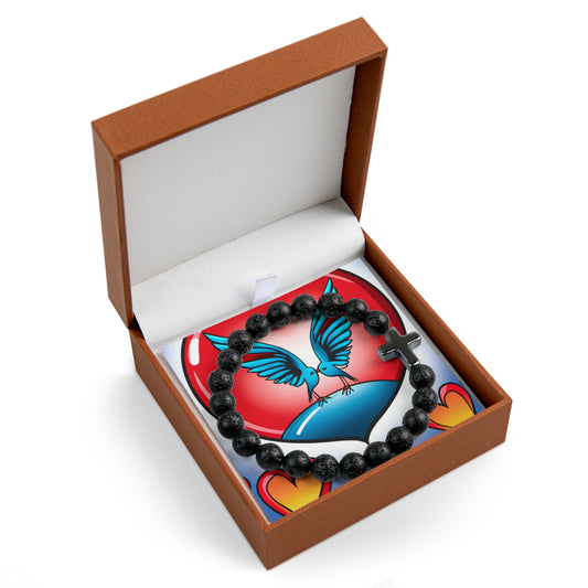 Valentine Cross Bead Bracelet