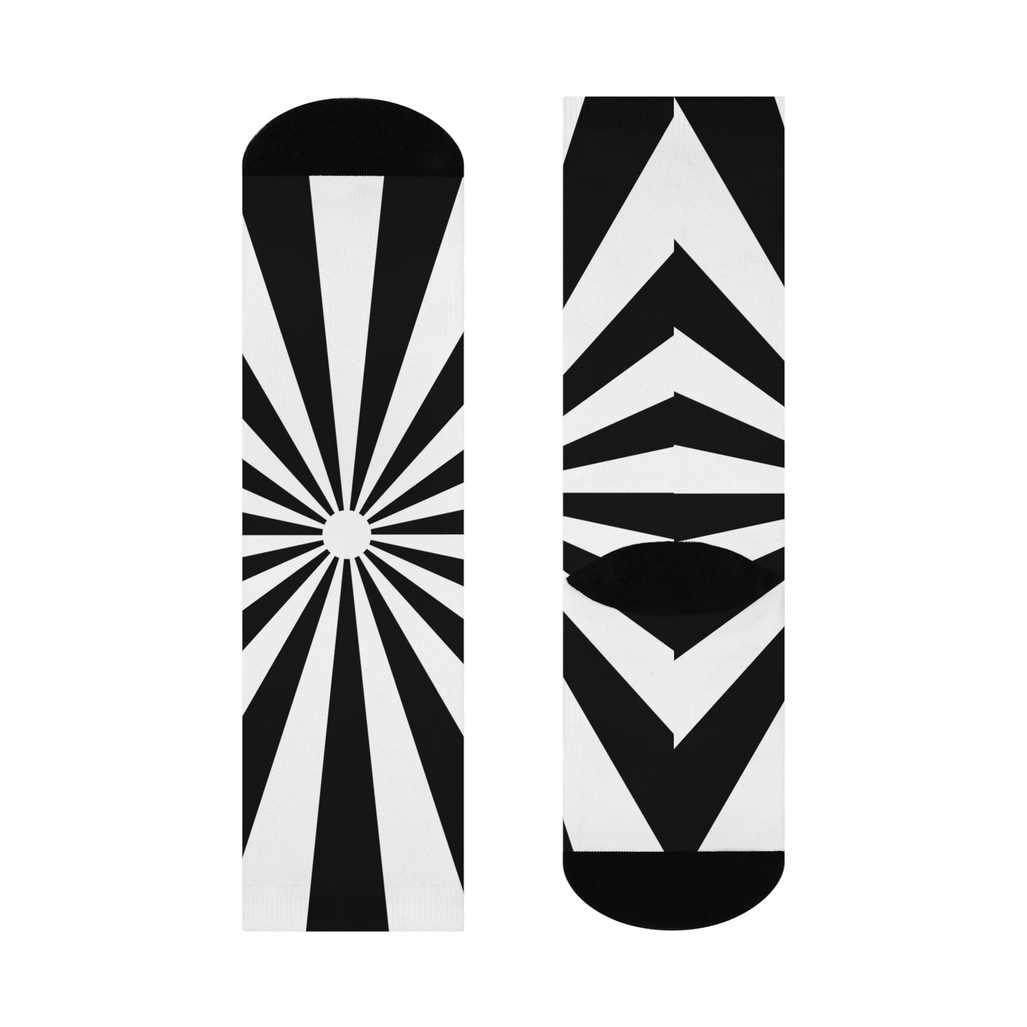 Cushioned Black & White Crew Socks