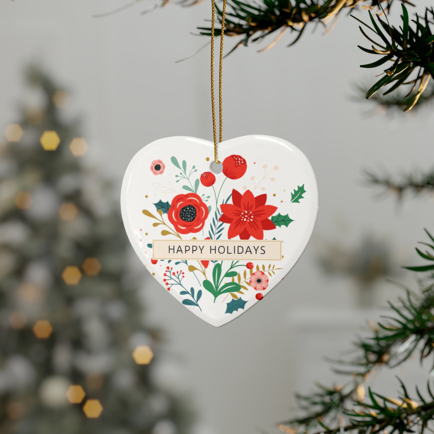 Ceramic Ornaments - Happy Holidays