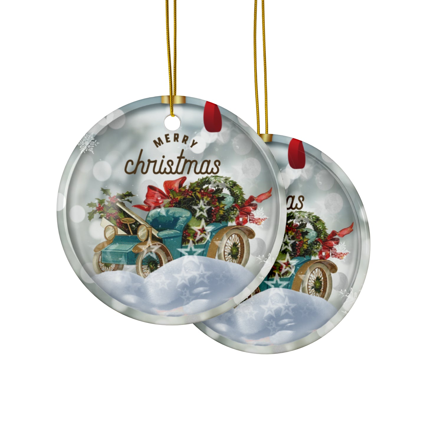 Ceramic Ornaments - Christmas Car