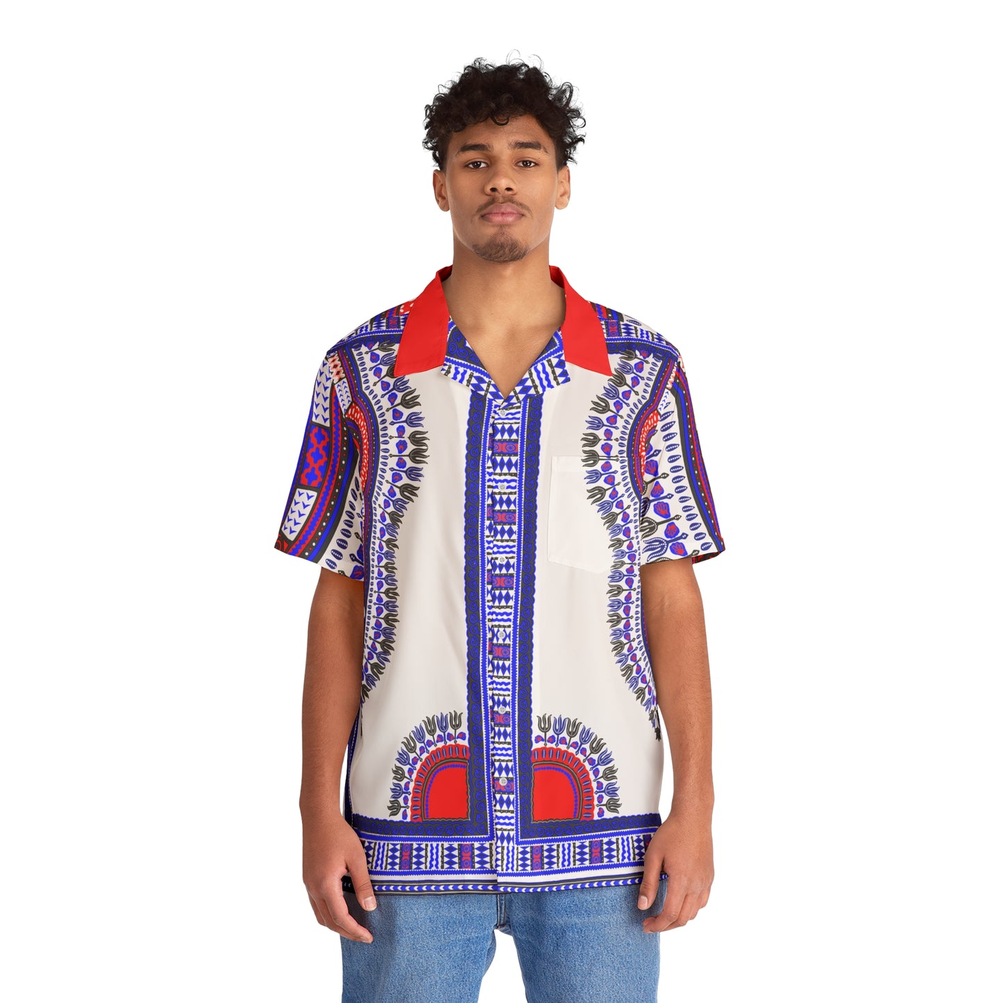 Men's Hawaiian Shirt (Red)