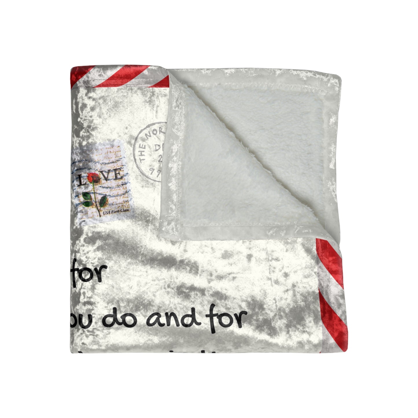 Mothers Christmas Airmail Crushed Velvet Blanket
