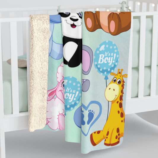 Baby Boy Sherpa Fleece Blanket