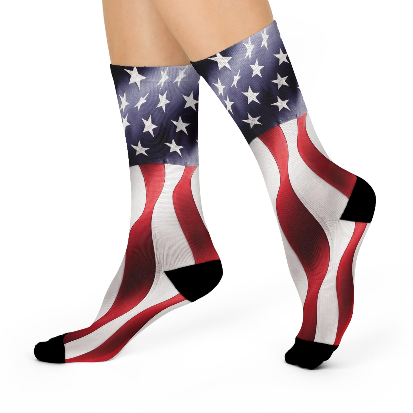 Cushioned American Flag Crew Socks
