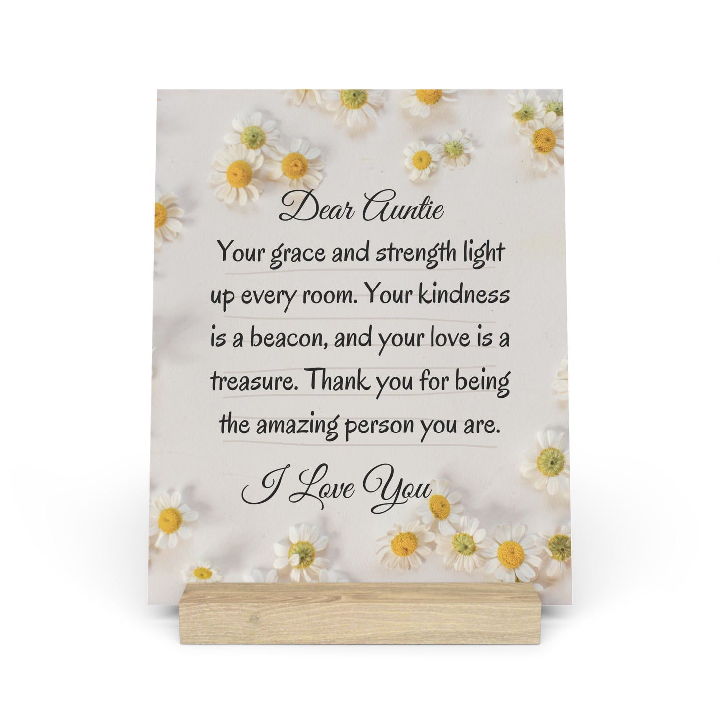 Gallery Board with Stand for Dear Auntie