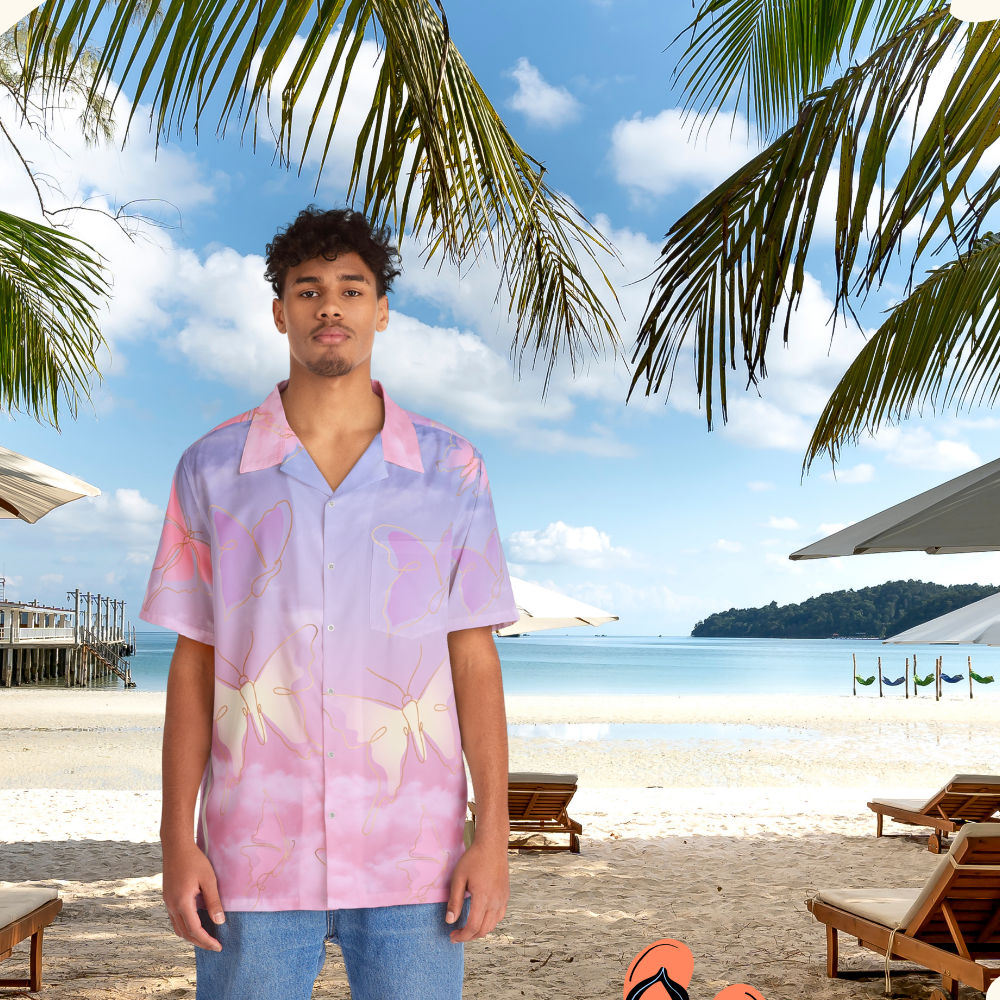 Men's Hawaiian Pink Shirt