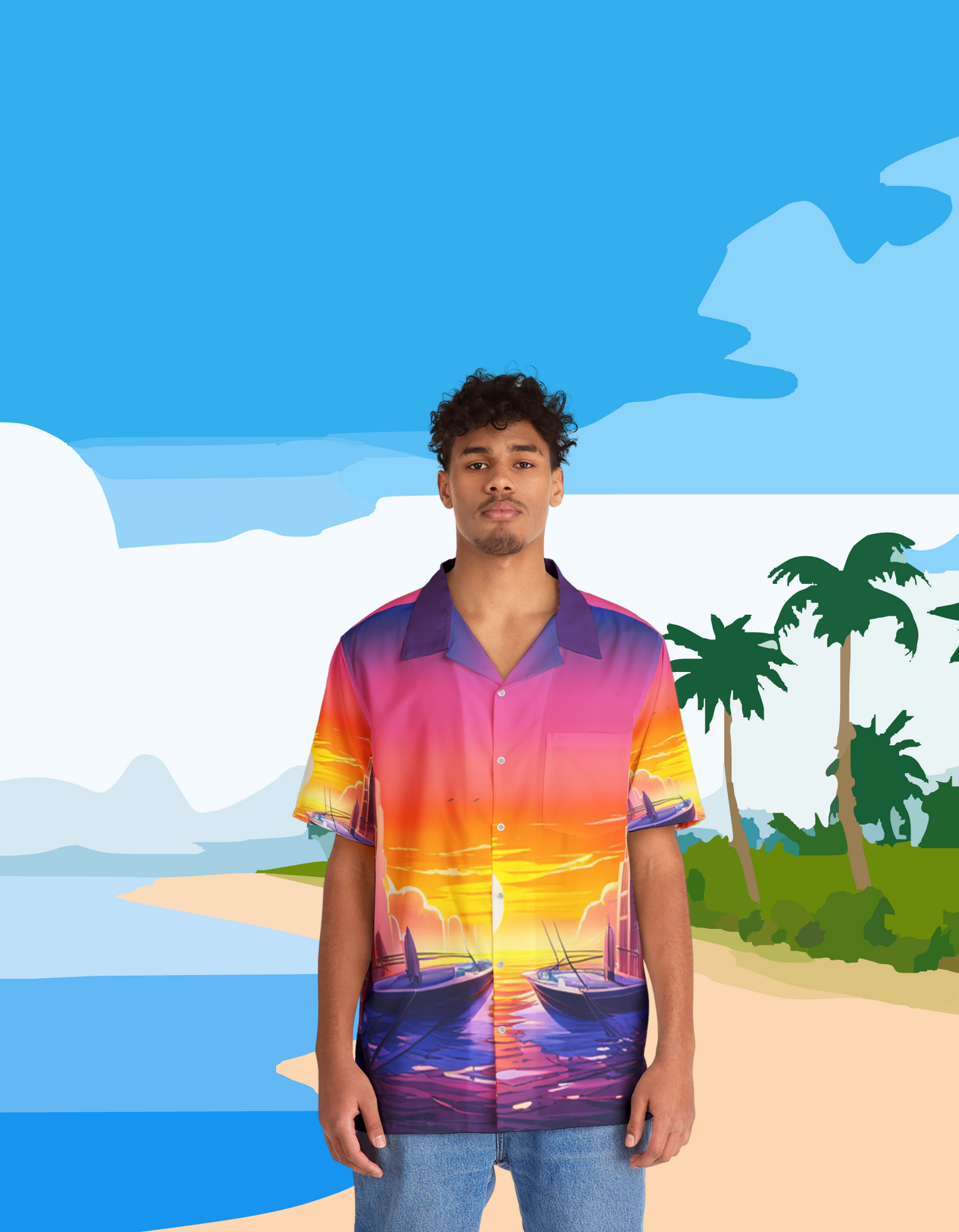 Men's Hawaiian Shirt (Sundown)
