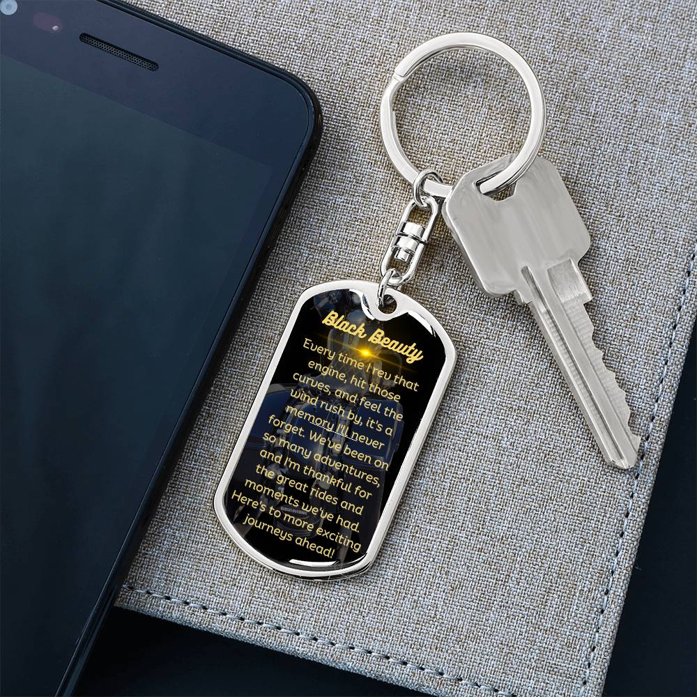 Biker Tag with Swivel Keychain