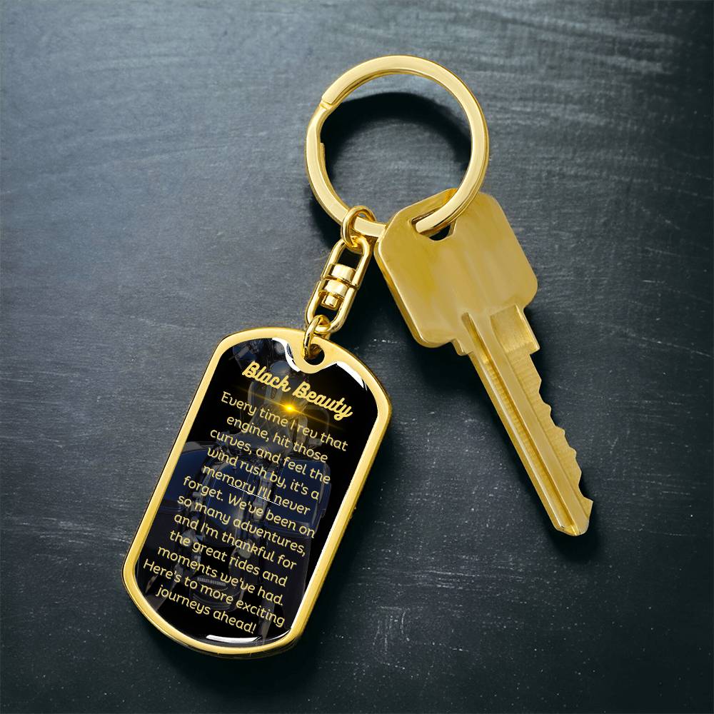 Biker Tag with Swivel Keychain