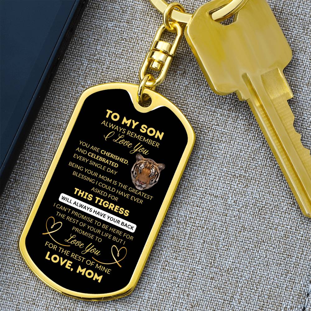 Dog Tag with Swivel Keychain | Mom to Son
