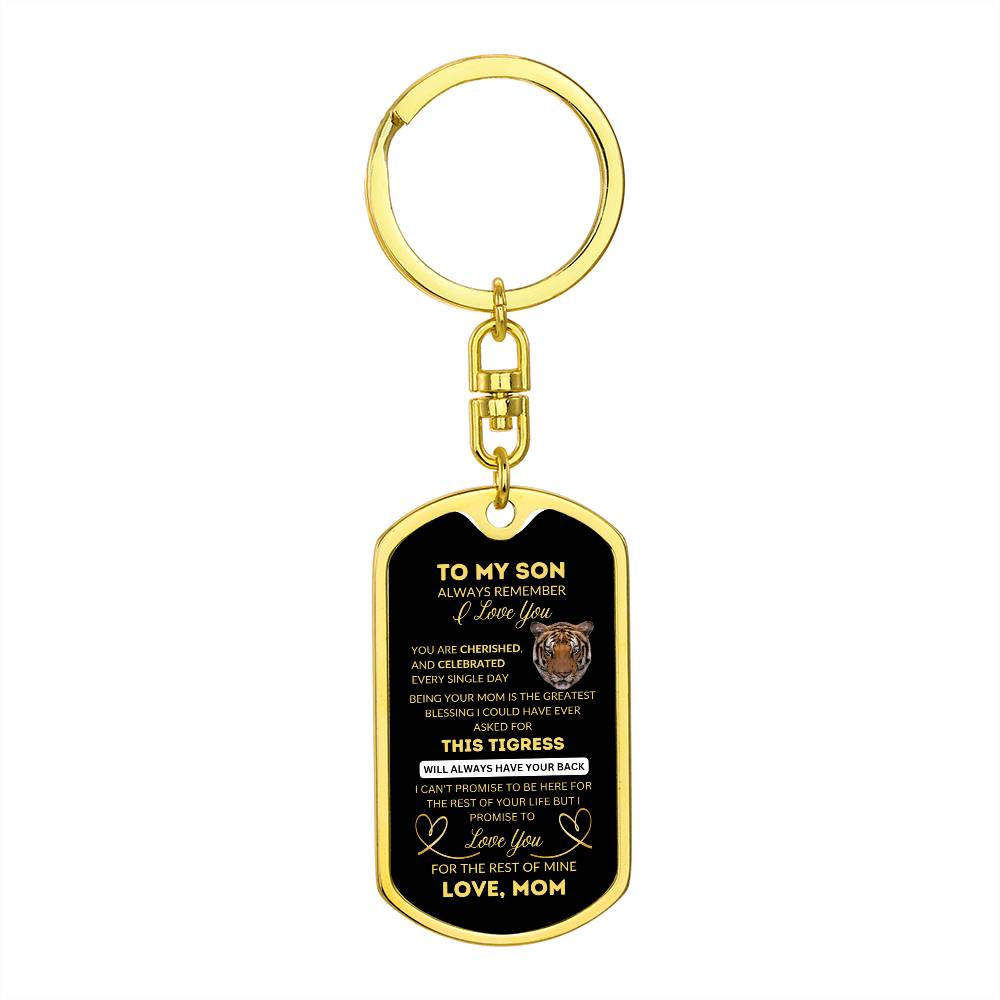 Dog Tag with Swivel Keychain | Mom to Son