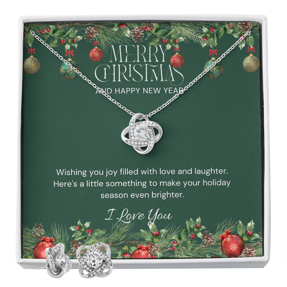 Set of Love Knot Earring & Necklace for Christmas