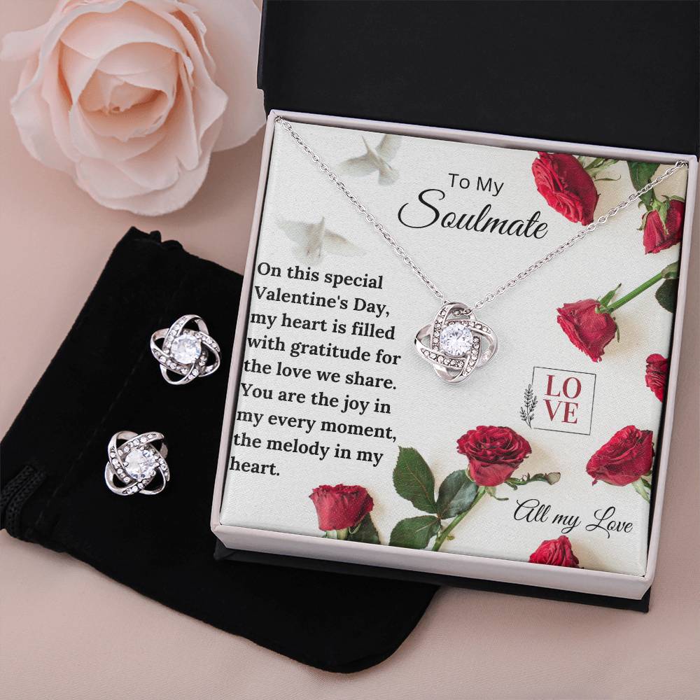 Valentine Love Knot Earring & Necklace Set