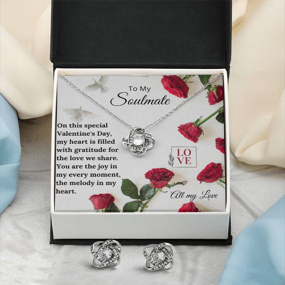 Valentine Love Knot Earring & Necklace Set