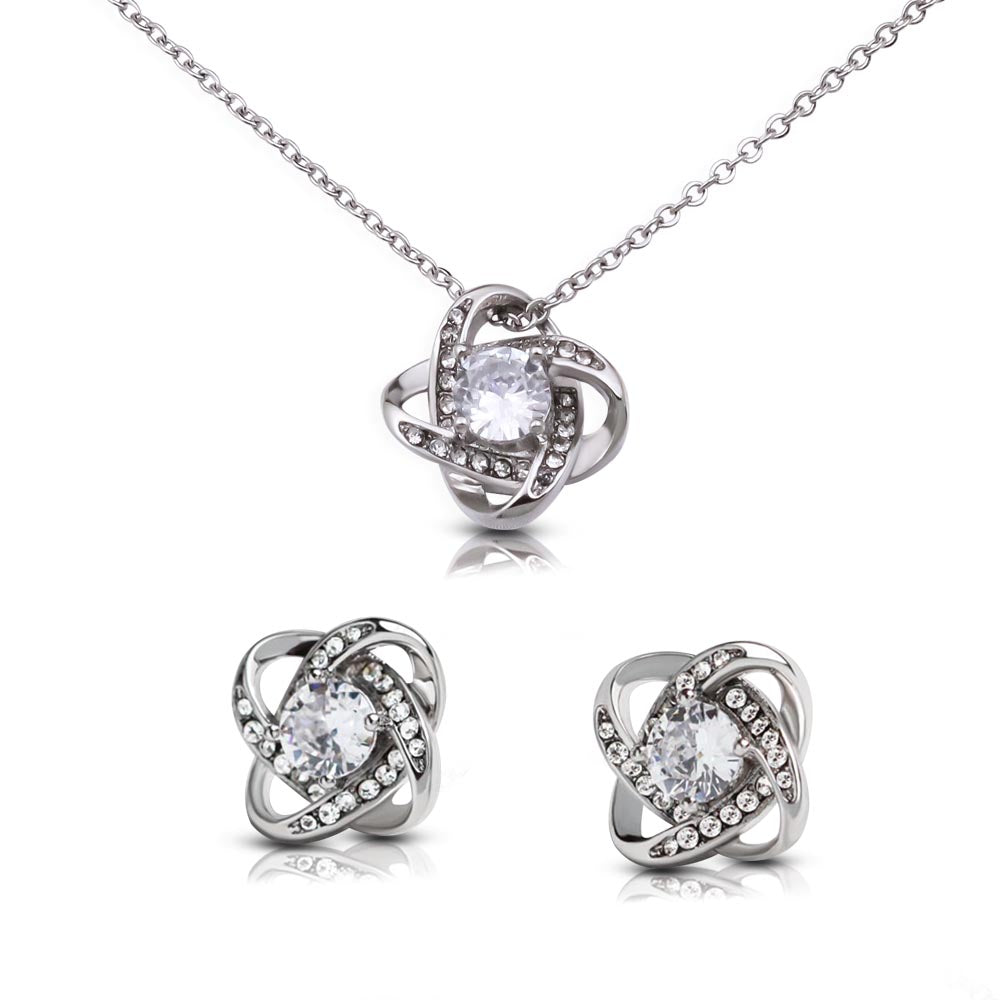 Christmas Love Knot Earring & Necklace Set