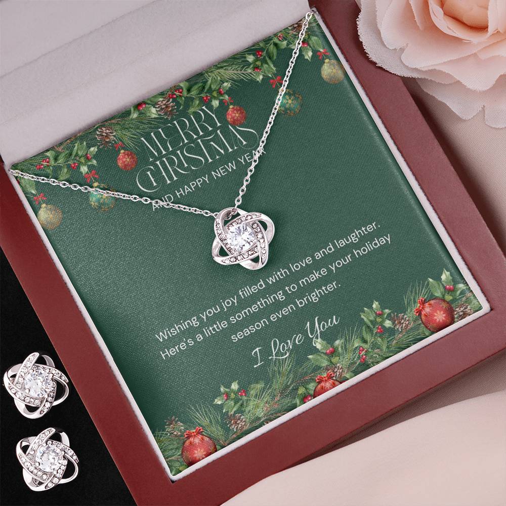 Set of Love Knot Earring & Necklace for Christmas