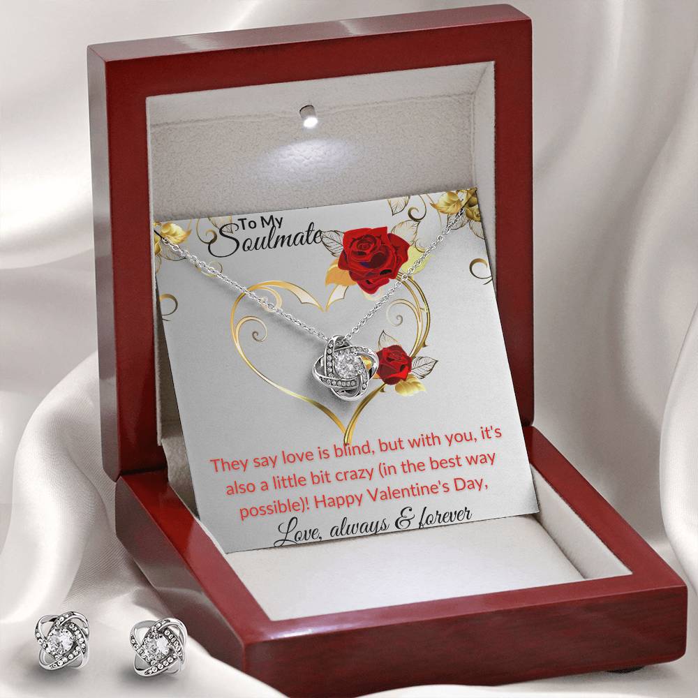 Valentines Love Knot Set of Earring & Necklace