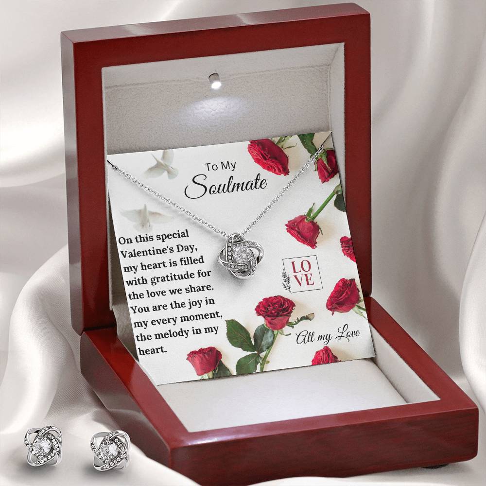 Valentine Love Knot Earring & Necklace Set