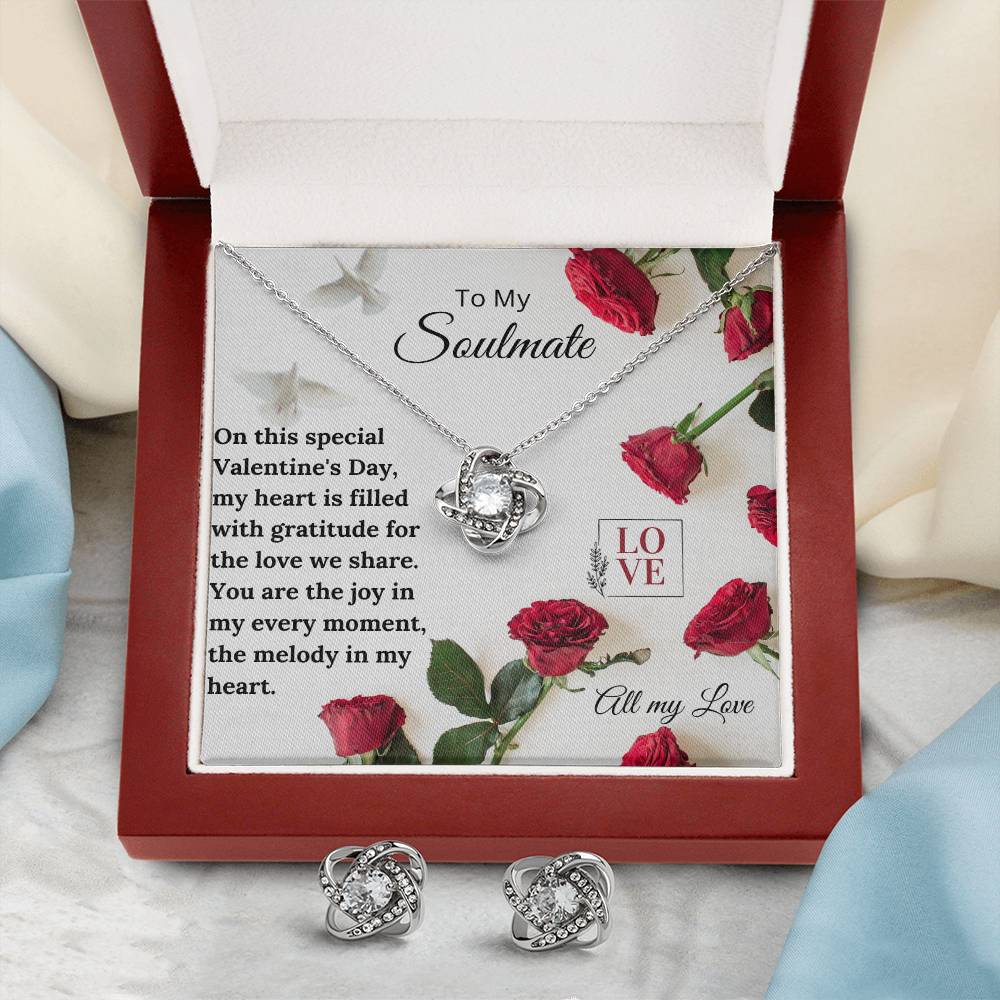 Valentine Love Knot Earring & Necklace Set