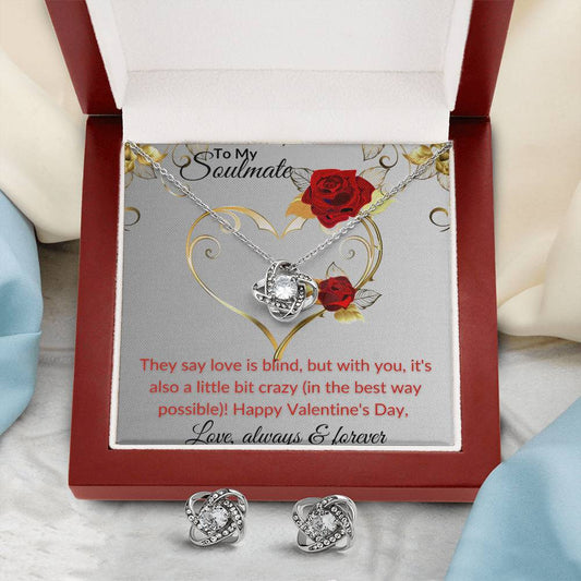 Valentines Love Knot Set of Earring & Necklace